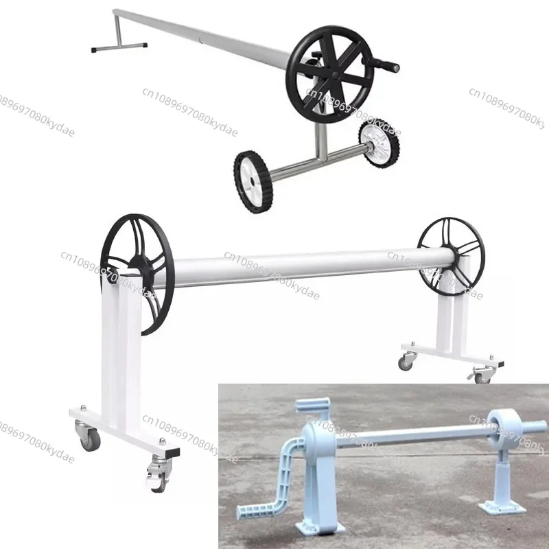 Swimming Pool Insulation Film Reel Car Retractable Pool Cover Roller Rack for Farm Garden Lake