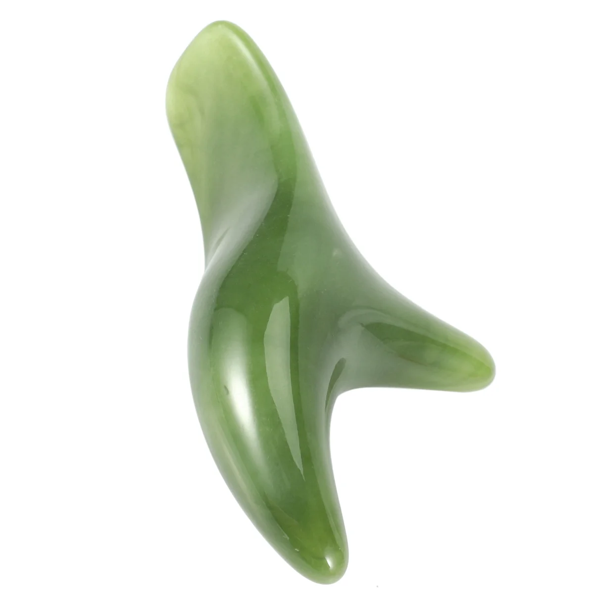 FZFZ 4X 천연 녹색 밀랍 옥 얼굴 Gua Sha 트리플 코너 마사지 보드 막대 바디 발 경혈 스틱 건강 도구