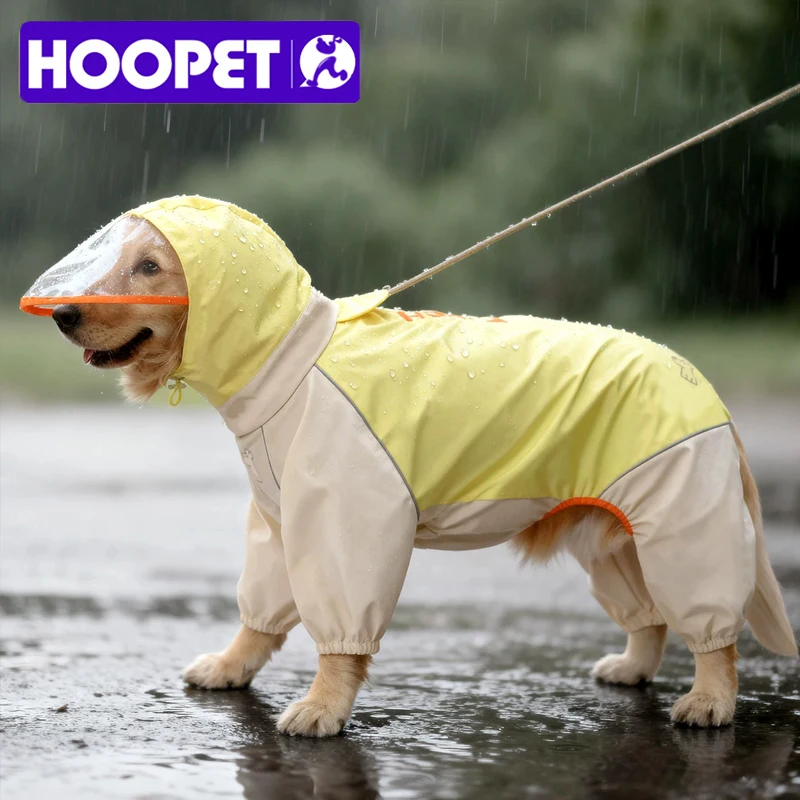 Dog raincoat large breed golden retriever clothes labrador jacket pet big dog four leg waterproof dirty proof rain poncho