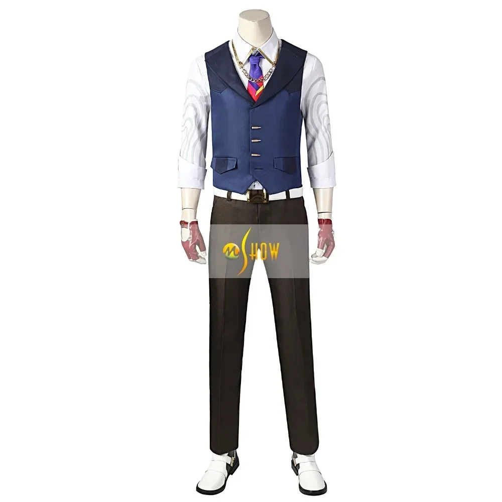 Valorantor Chamber Cosplay Coat Vest Shirt Pants Men Sentinel Chamber Halloween Blazer Jacket Deluxe Uniform Outfit