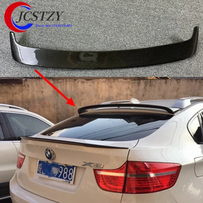 For BMW X6 X Series X6 E71 2014--2017 High Quality Carbon Fiber Material Rear Spoiler Tail Trunk Wing Boot Lip Molding