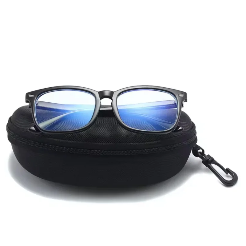3-teiliges tragbares Sonnenbrillenetui aus Oxford-Stoff, hartes EVA-Brillenetui mit Reißverschluss und Karabiner, Unisex-Brillenzubehör