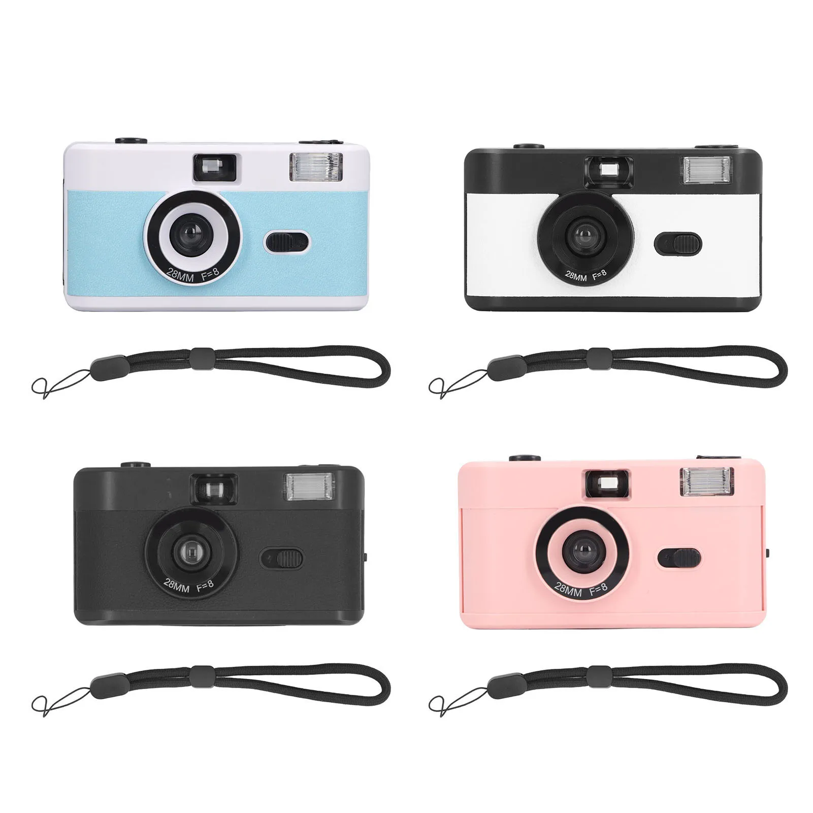 كاميرا فيلم كلاسيكية 35 مللي متر كاميرا فيلم قابلة لإعادة الاستخدام كاميرا عتيقة خفيفة الوزن مدمجة في فلاش مع عدسة 28 مللي متر F/8 سرعة مصراع 1/120s #5