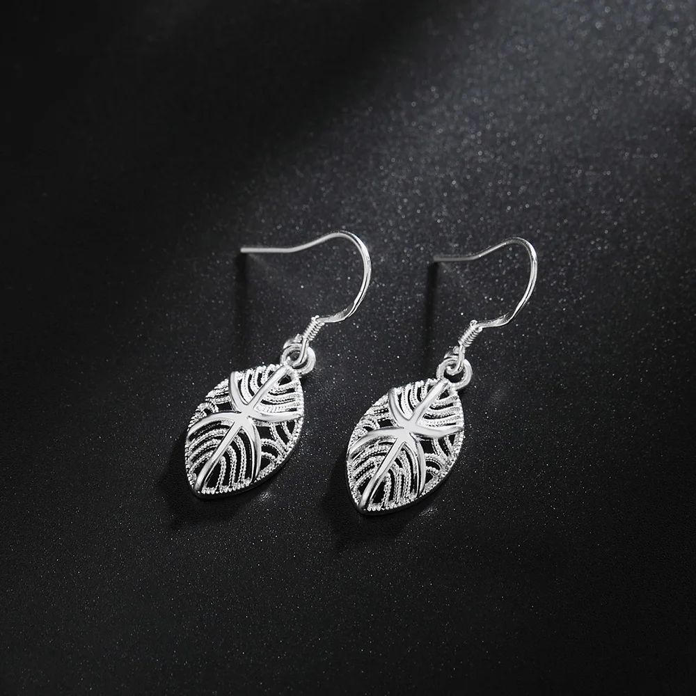 

Retro elegant 925 Sterling Silver drop earrings for woman Fashion party Jewelry Christmas Gift Wedding korean vintage