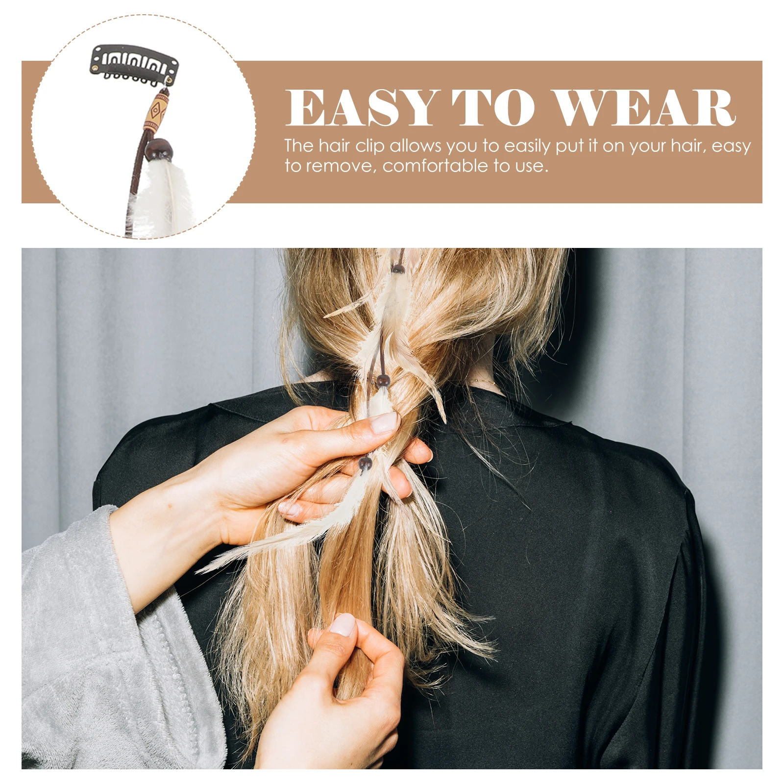 

6Pcs Vintage Ethnic Feather Hair Clips Accessories For Women, Indian Style Hair Extensions, Dreadlock Decorations