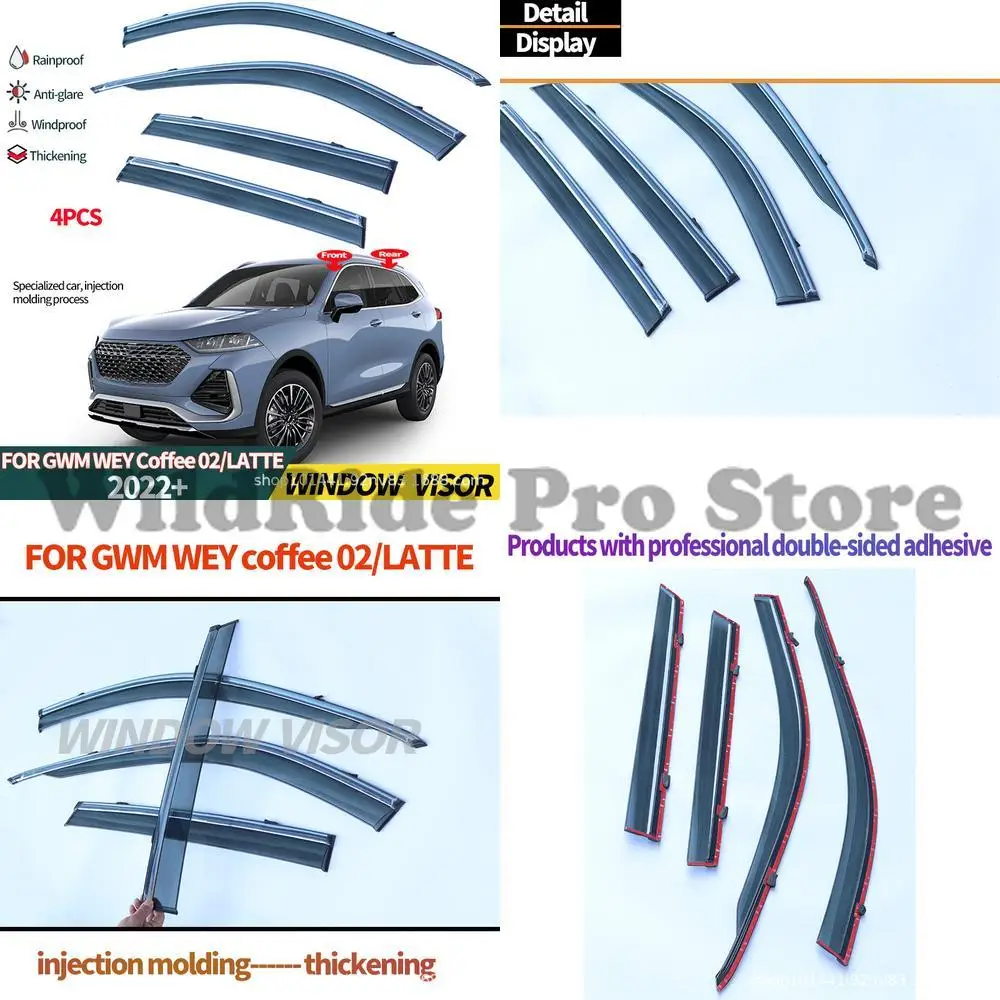 

1 set For Wey Coffee 02 2021-2023 Window Visor Rain Guard Car Window Deflector