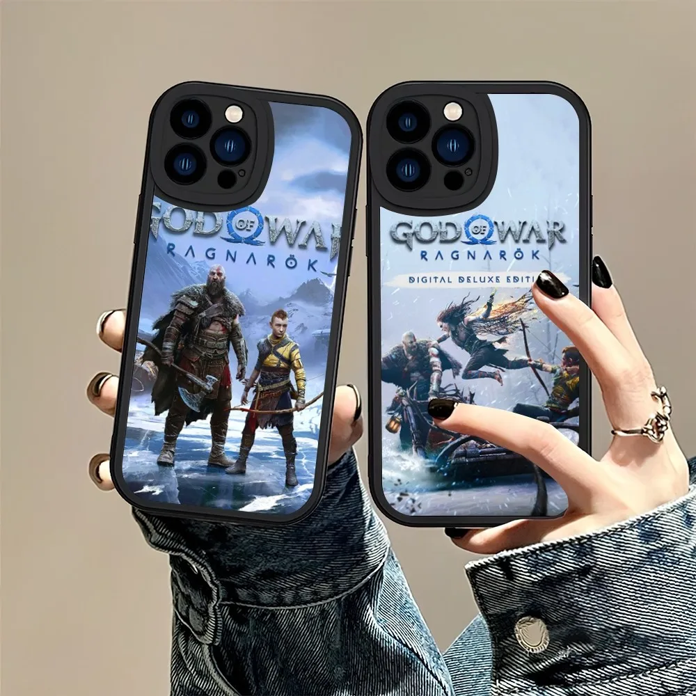 Game God of W-War Ragnarok Phone Case For iPhone 11 12 13 14 15 X XR Pro MAX Plus Lens Protective Leather Soft Back Cover