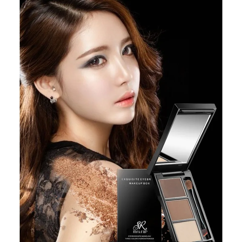 3차원 자연 섬세한 삼색 눈썹 파우더 비 얼룩 쉬운 착색 눈썹 파우더 아이 섀도우 메이크업