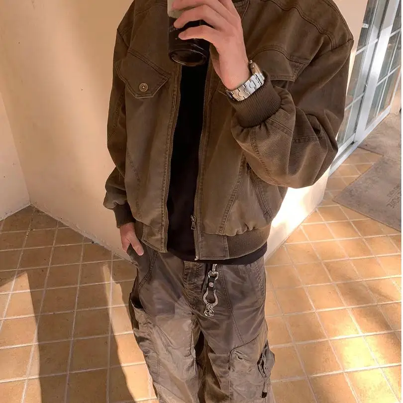 

Американская спецодежда в стиле ретро Jaet ex, свободная повседневная винтажная верхняя одежда на осень, модная брендовая мужская и женская одежда