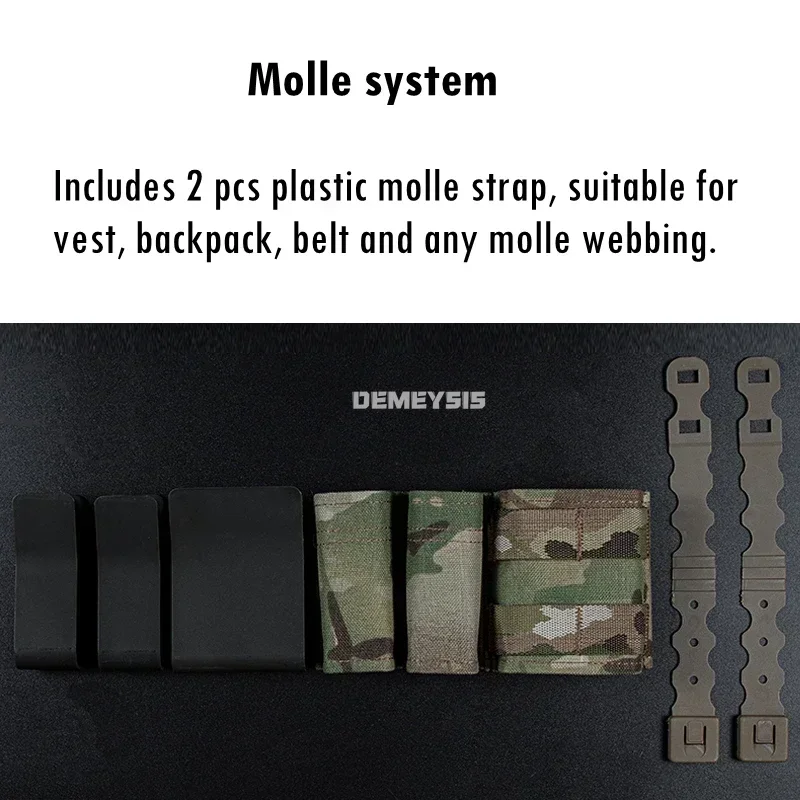 Molle Tactical Magazine Pouches 5.56 + 9mm Wedge Insert Shorty Mag Bags for M4 G17 AR15 Mags Belt Vest Carry Hunting Pouches