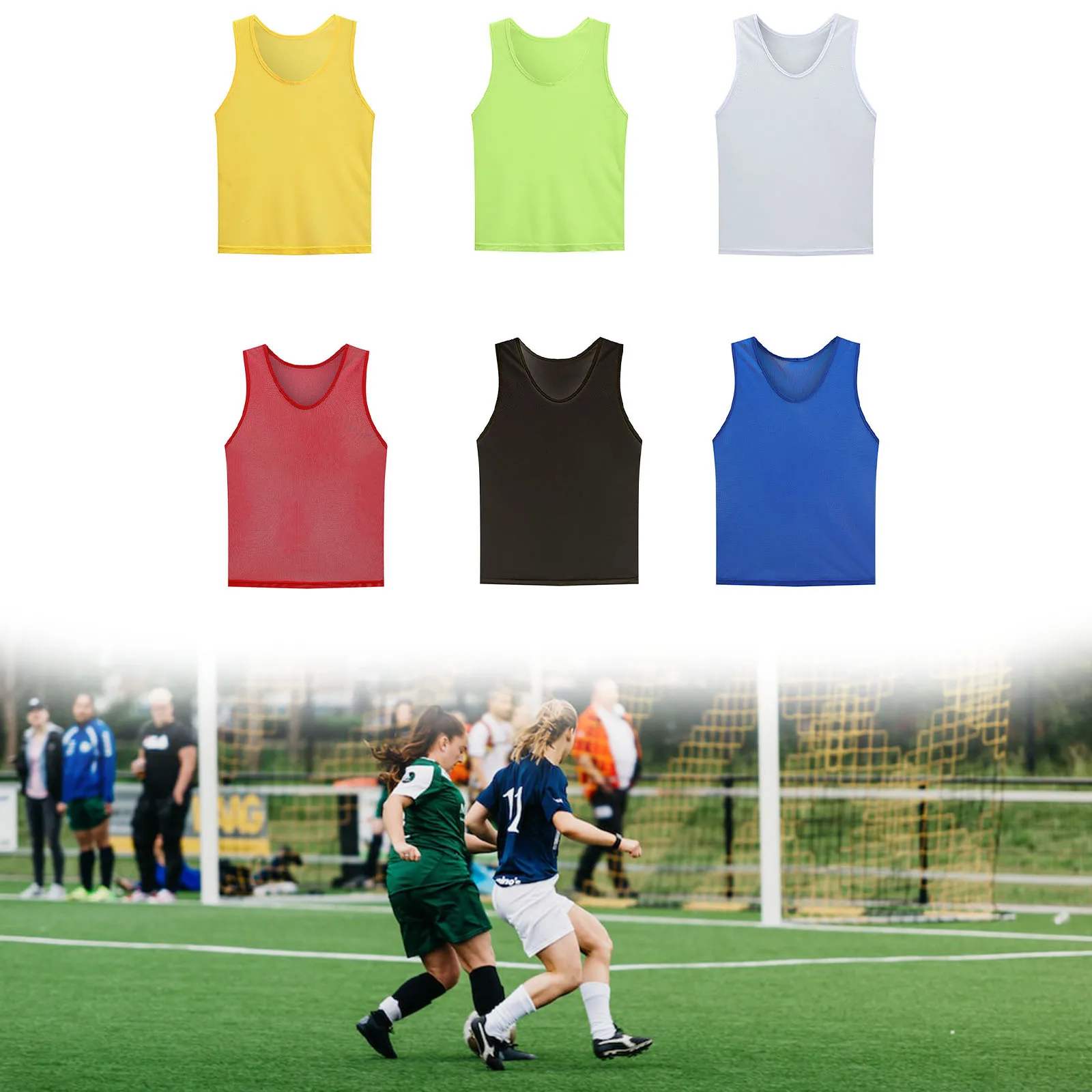 

1pc Football Vest Jerseys Sports Training BIBS Mesh Vest Loose Basketball Cricket Quick-drying Cloth 40x56cm For Kids Sport Vest