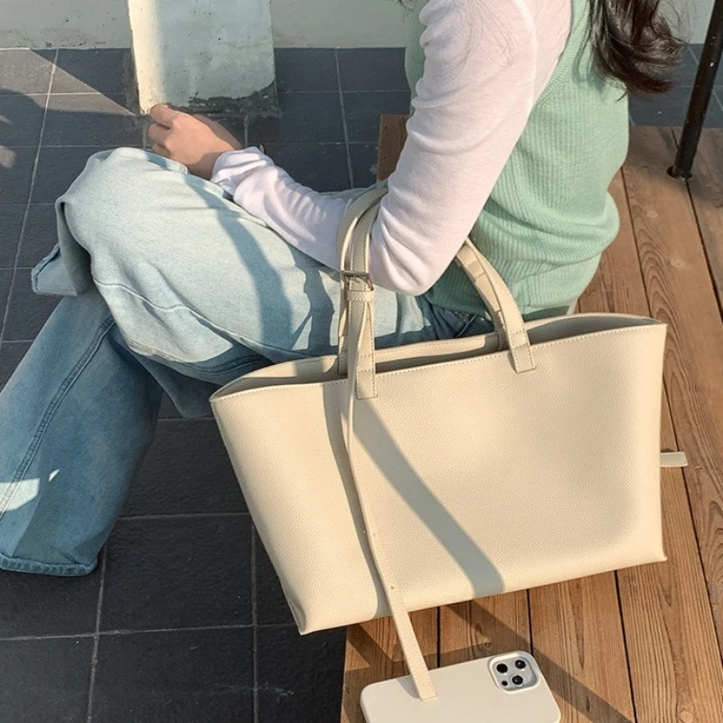 

Вместительная сумка-тоут из искусственной кожи для женщин, большая сумка через плечо с прочными ручками, повседневная сумка для работы, путешествий и поездок на работу