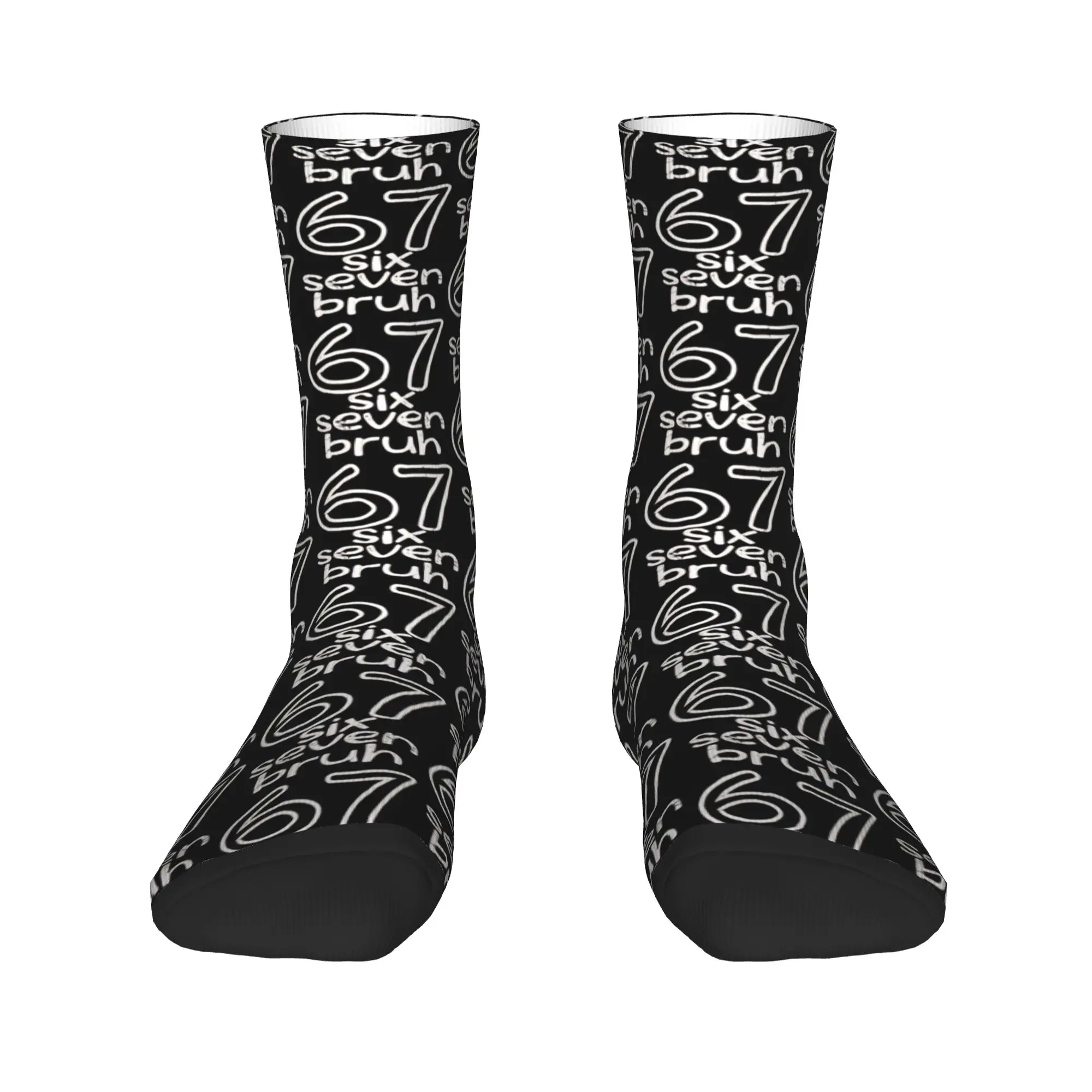 Let Get Sendy  Six Seven Bruh Fun Meme  Socks  Printed Stockings Non Slip Couple Socks High Quality Spring Fashion Running Socks