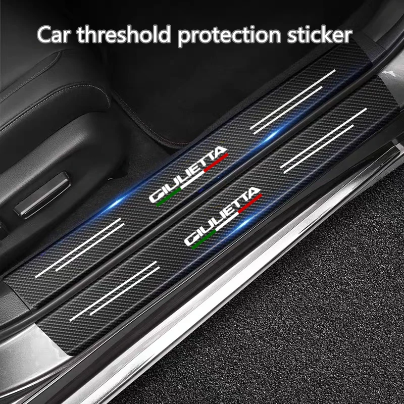 Carbon Fiber Car Door Threshold Sticker Auto Trunk Protective Strip for 147 156 159 166 Giulietta Spider GT Accessories