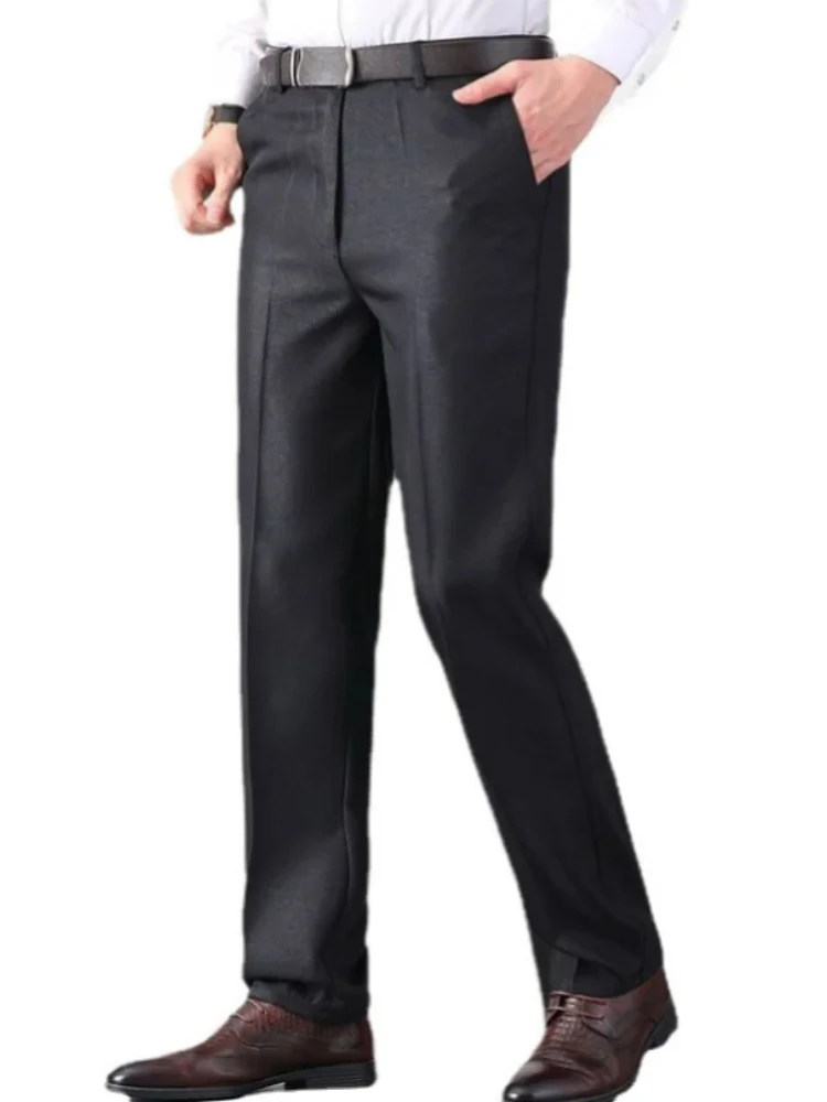 Mens Formal Pants Summer Thin Autumn Thick Black Blue Grey Stretch Bussiness Loose Suit Office Plus Size Trousers GOZBKF