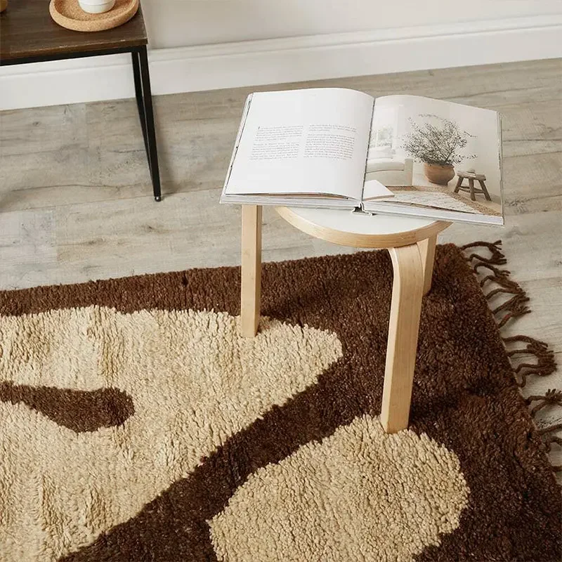 Wool carpet, abstract floor mat, living room, bedroom bedside blanket