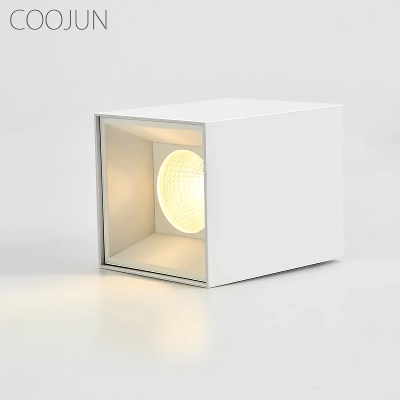 COOJUN Simple Surface Mounted Led Downlight Square Ceiling Lamp Living Room Corridor High Level Spotlight Indoor Lighting 20W