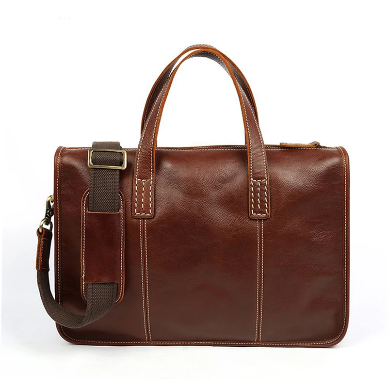 Luxury Classic Business Leather Crossbody Bag Lawyer Travel Computer Laptop Handbag Men's Leather Briefcase