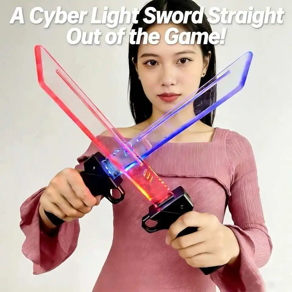 

Новый выдвижной световой меч-игрушка BLightsaber: Двухлезвийный светящийся нож-меч для игр, интерактивных вечеринок и косплея