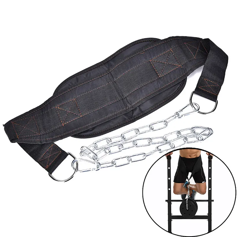 Weight Lifting Belt With Metal Chain Waist Strength Training Pull-up Gym Equipment Bodybuilding Musculation Exercise Fitness