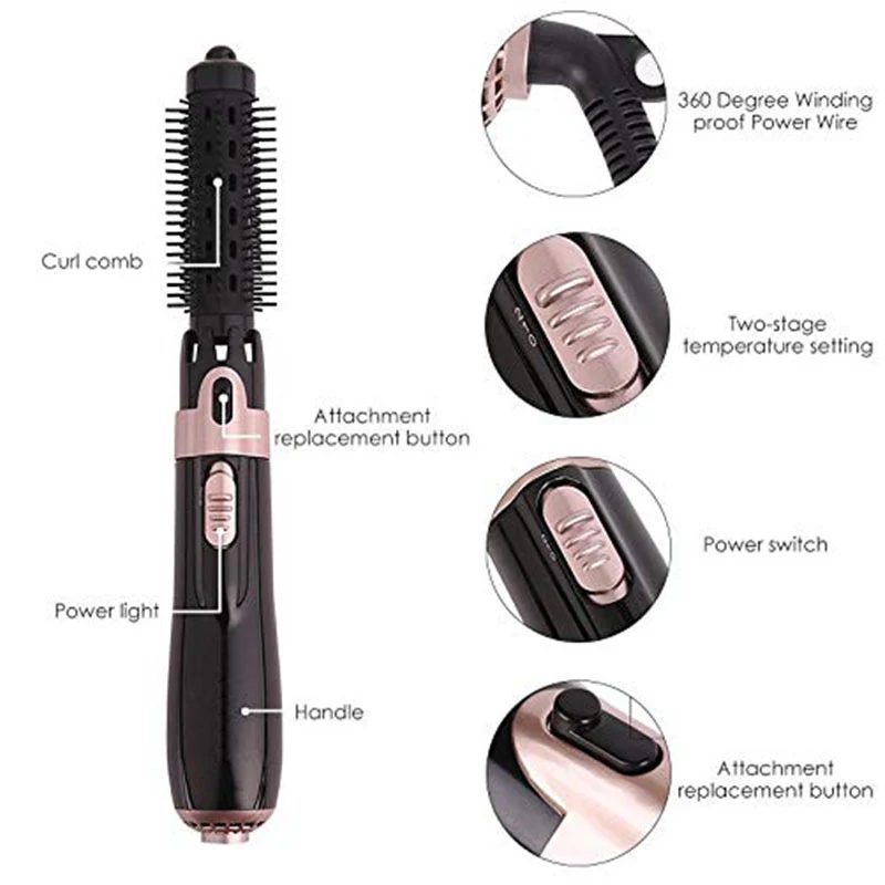 Multiple Function Salon Hot Air Hair Blow Dryer Brushes Set Curler Comb Brush Head Automatic Hair Curler Salon