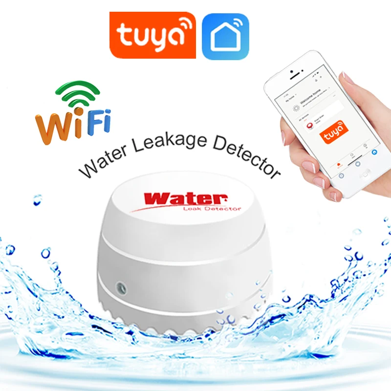 Wifi Leak Detector Water Detector Leakage Sensor Smart Home Alarm Tuyasmart Smart Life APP Flood Alert Overflow Security