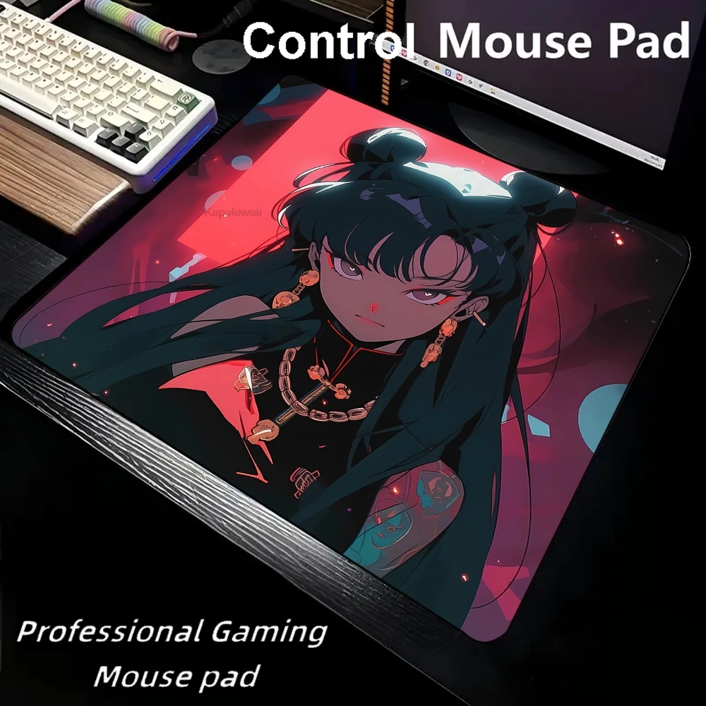 Control Premium Mouse Mat 400X450MM Anime Girl Mousepad Speed Gaming Locking Edge Mouse Pad Game Professional Rubber Desk Mats