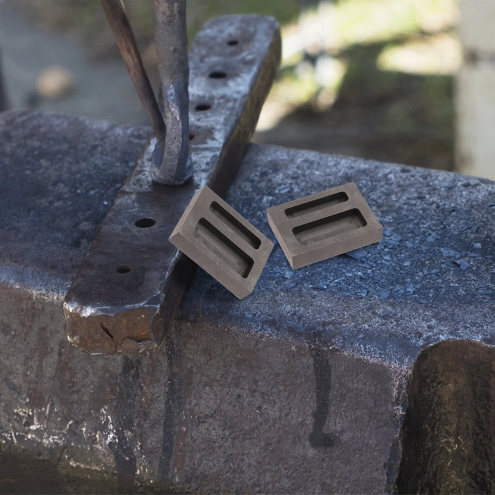 

Graphite Ingot Mold 2 Holes Casting Metal for Gold Silver Copper Brass Zinc High Heat Resistance Thermal Stability