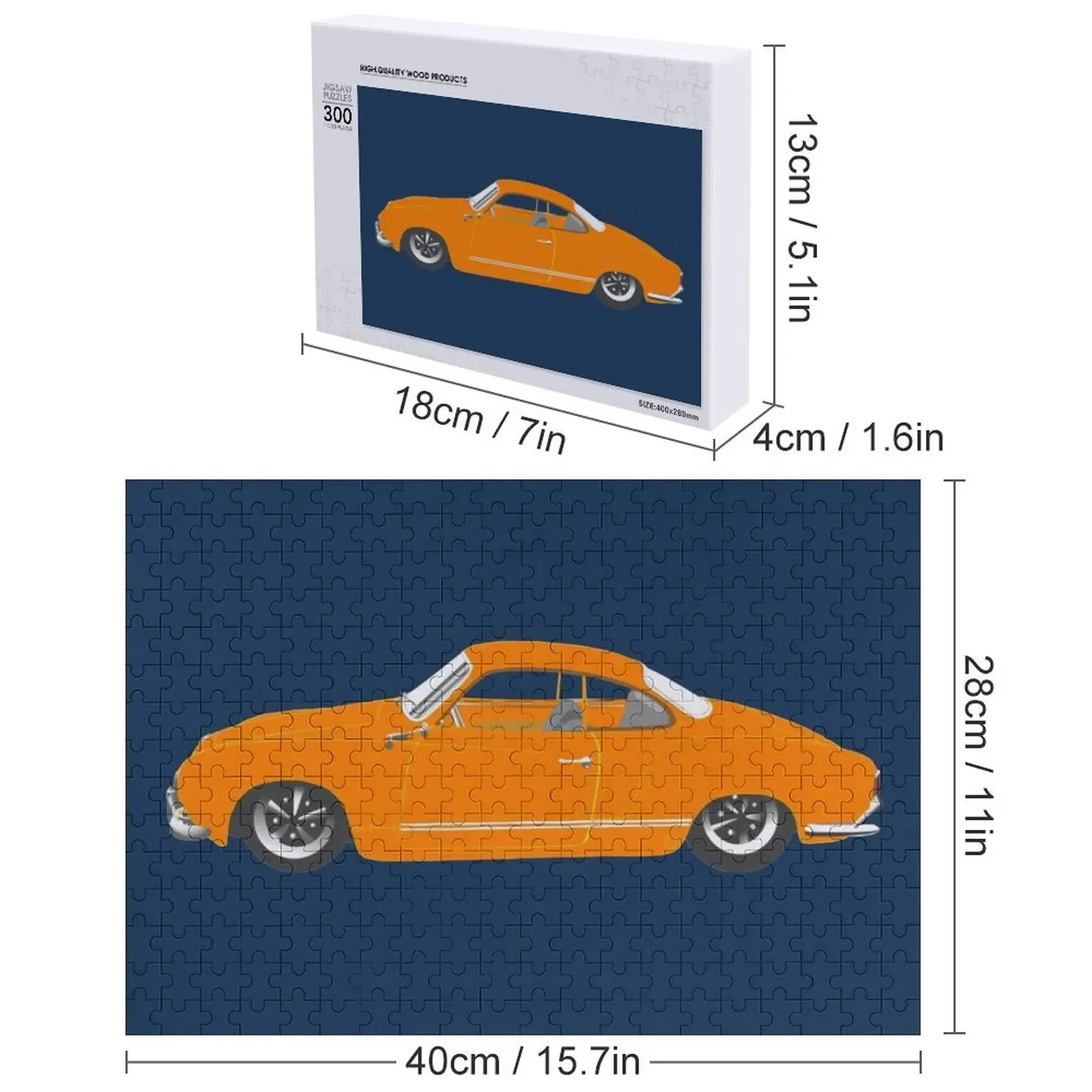 Пазл Orange Karmann Ghia, Classic T, хорошая идея, индивидуальный детский подарок, деревянный пазл с именем