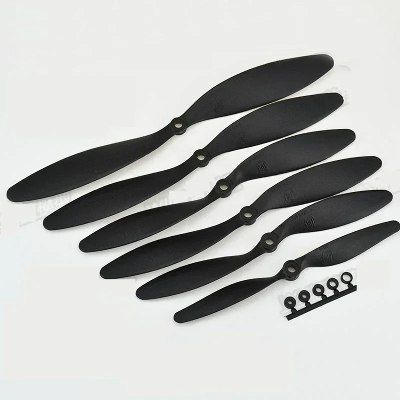 10pcs/lot 1147 1080 1047 9047 8060 7040 HY Black propeller 2 blade paddle slow props big hole for fixed wings RC airplane