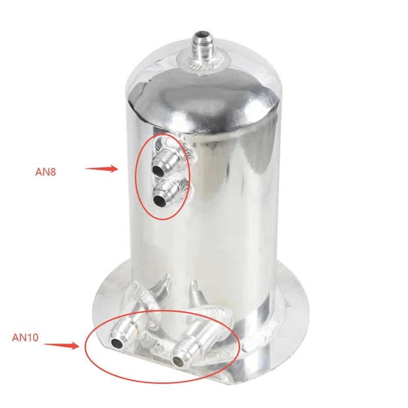 

Reliable-Car Universal 2.5L / 0.66 Gallons Dome Fuel Surge Tank Turbo Tank AN8 - AN10 Oil Catch Can Car Modified