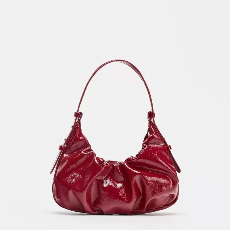 

Модные женские сумки с драпировкой из искусственной кожи под вощеную кожу, дизайнерские сумки через плечо с металлической ручкой, сумки-тоут, клатчи