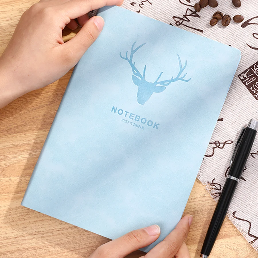 Popular A5 size deer head notebook, business notebook, portable diary, office meeting sketchbook, 180 pages