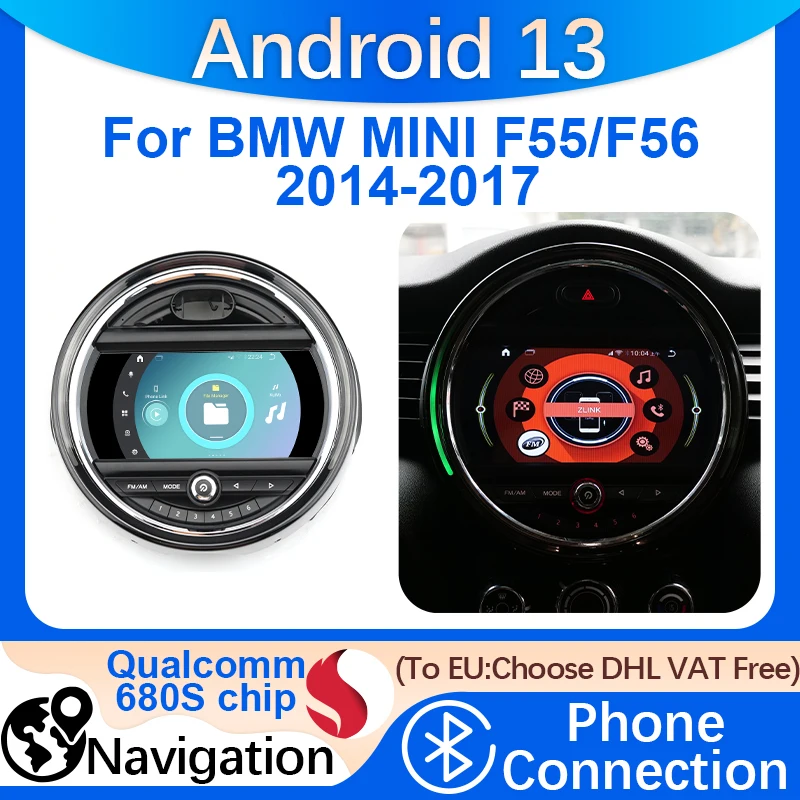 Qualcomm 680S Android 13 Car Multimedia Player For BMW MINI NBT/EV0 F55 F56 2014-2017 Navigation GPS Carplay Android auto Radio