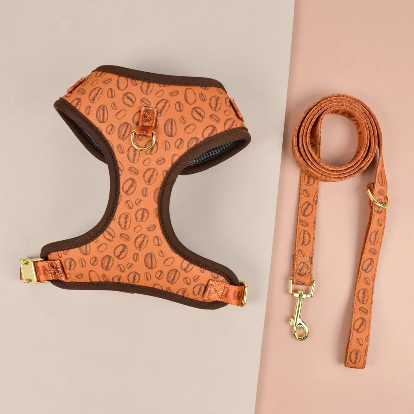 1 Pcs Thanksgiving Christmas Gifts Cute Design Adjutable Luxury Designer Pet Harness &1 Pcs Color Matching Pet Dog Leashes