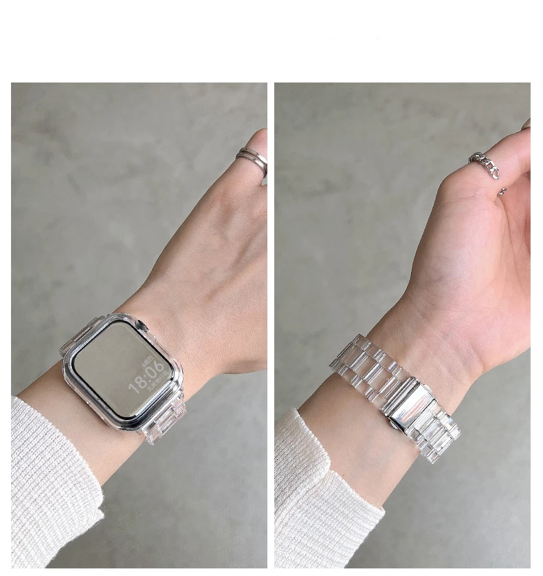 حزام ساعة + حافظة + زجاج لساعة أبل 44 مللي متر 40 مللي متر 38/42 مللي متر سوار الحلوى iwatch Ultra2 49 مللي متر سلسلة 9 8 7 6 5 4 3 Se 41 مللي متر/45 مللي متر