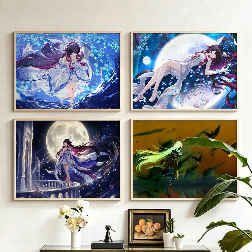 Moon Maiden C-Columbina G-Genshin-I Customizable HD Self Adhesive Waterproof Wall Art Poster
