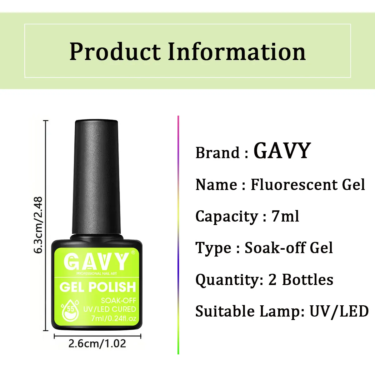 Zestaw lakierów hybrydowych GAVY, 2 sztuki, każda butelka zawiera 0,24 uncji, bezwonny, odpowiedni do samodzielnego pielęgnowania paznokci.