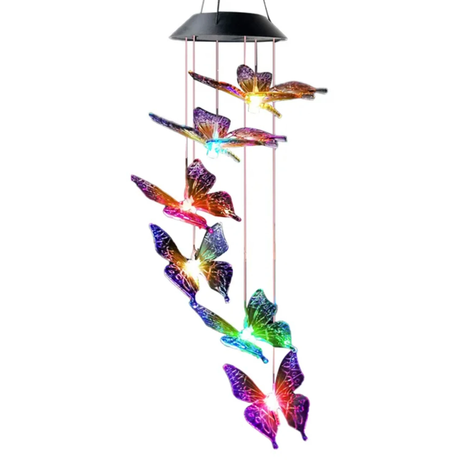 LED Solar Wind Chime Light Garden  Wind Chime Lamp Colorful Waterproof Hanging Solar Light  Garden Yard  Decor Garage light New