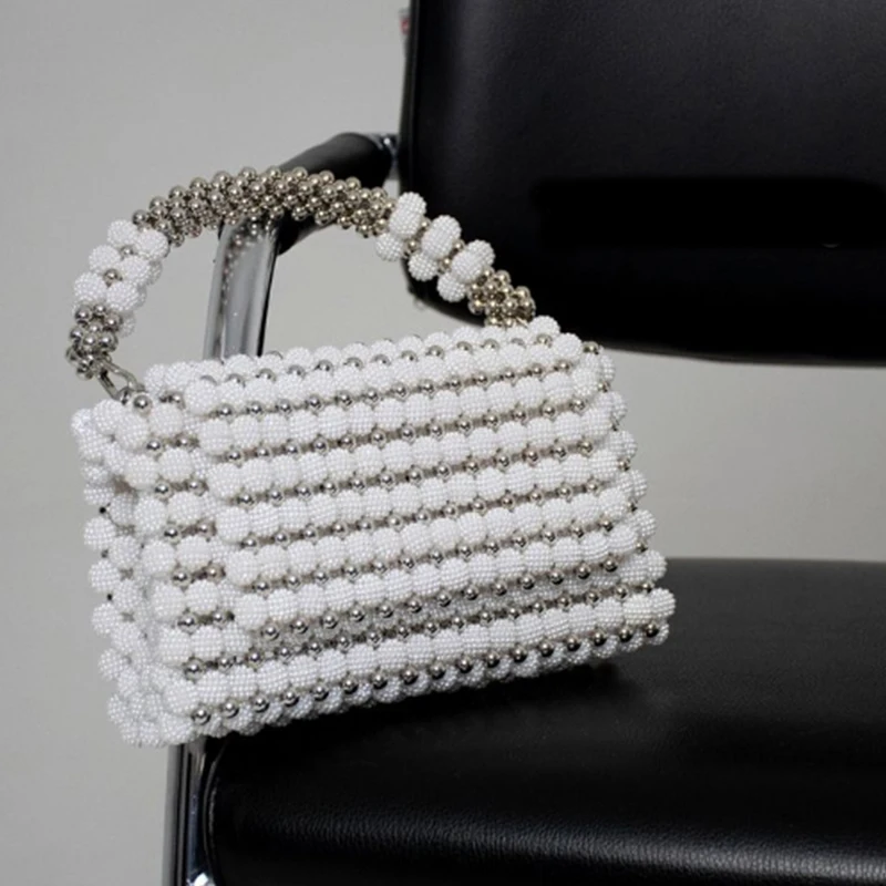 

Splicing Bead Production Ladies Handbag Ins Design Versatile Flip Small Square Bags for Women New Customizable Women's Bag