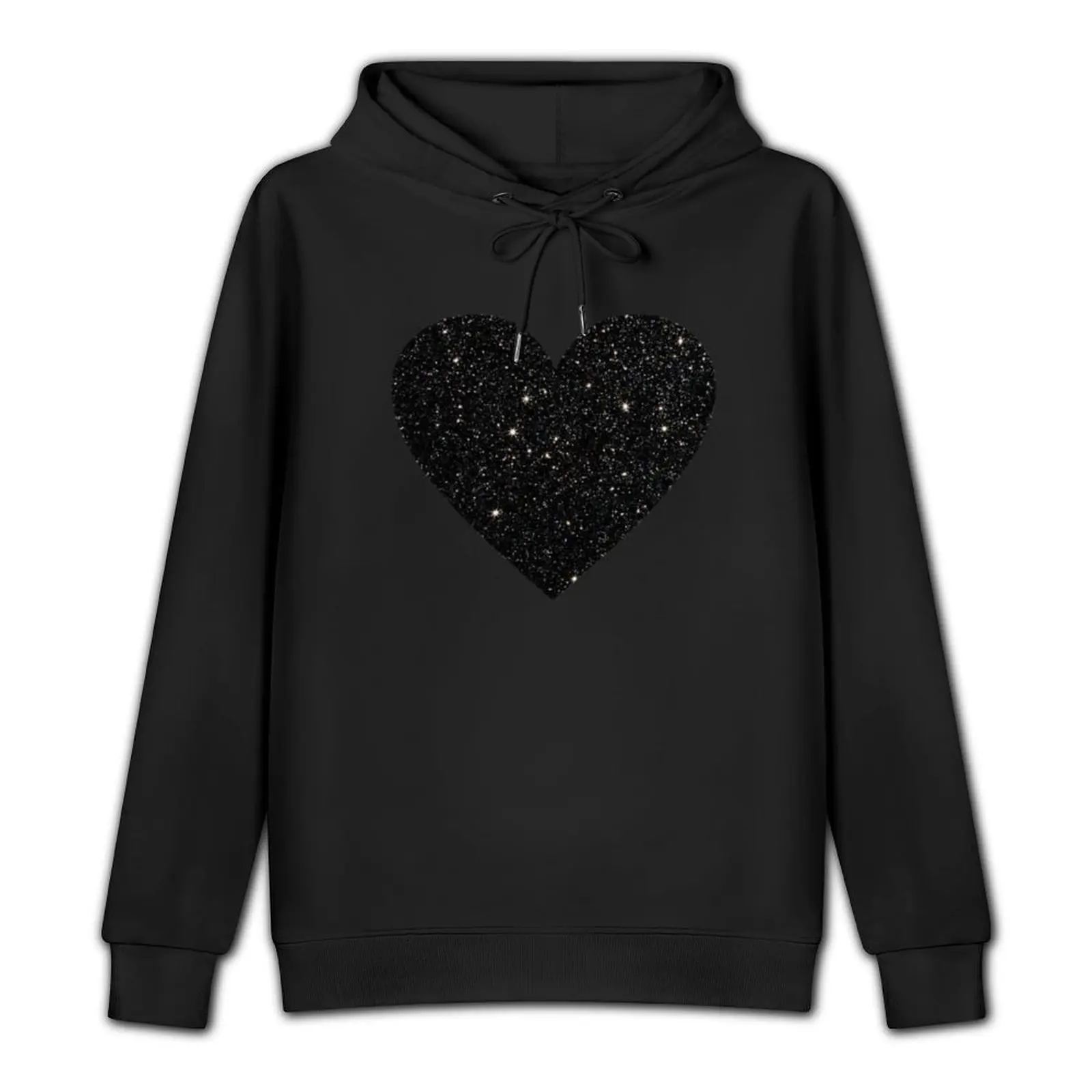 Black glitter heart Pullover Hoodie mens clothing mens clothes men's coat tracksuits