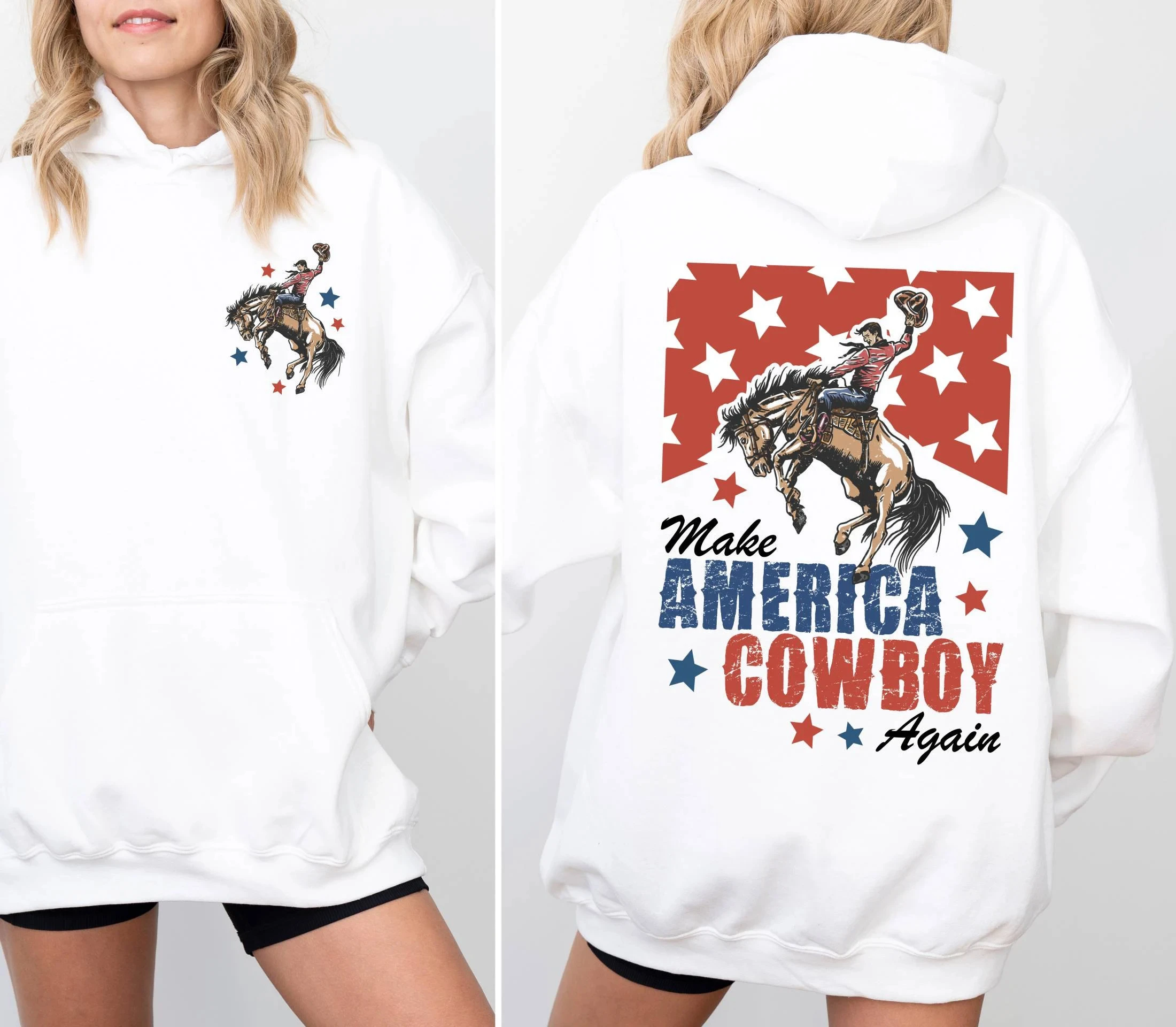 

Толстовка с капюшоном Make America Cowboy Again, мужская и женская толстовка с длинными рукавами, винтажный пуловер в стиле хип-хоп, топы Y2k, осенняя одежда