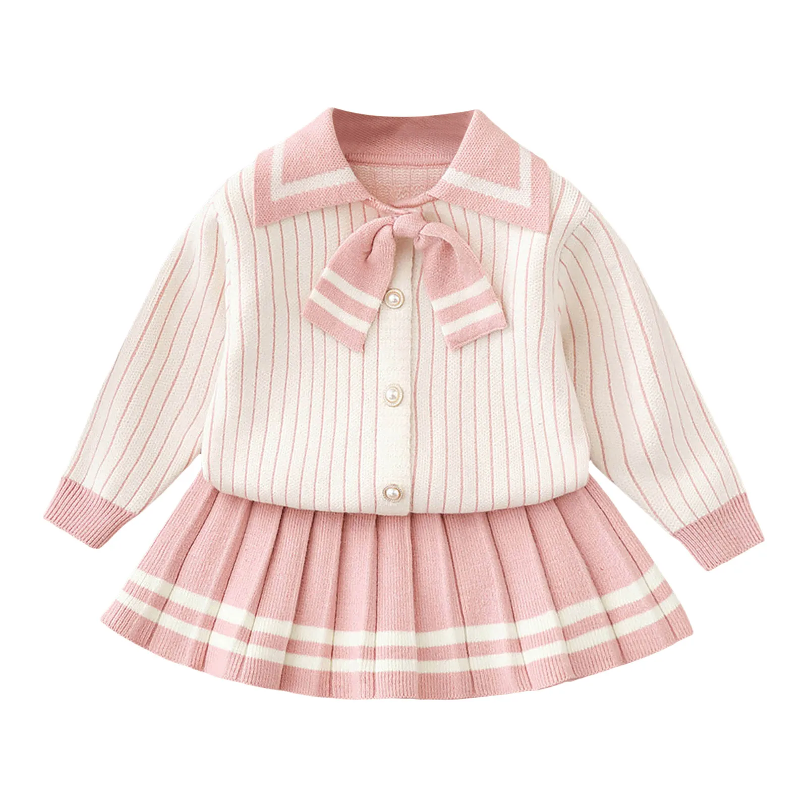 

3-6 Month Boy Clothes Summer Toddler Baby Girls Fall Outfits Long Sleeve Knitted Sweater Tops Mini Skirt Set Cute Clothes Girls