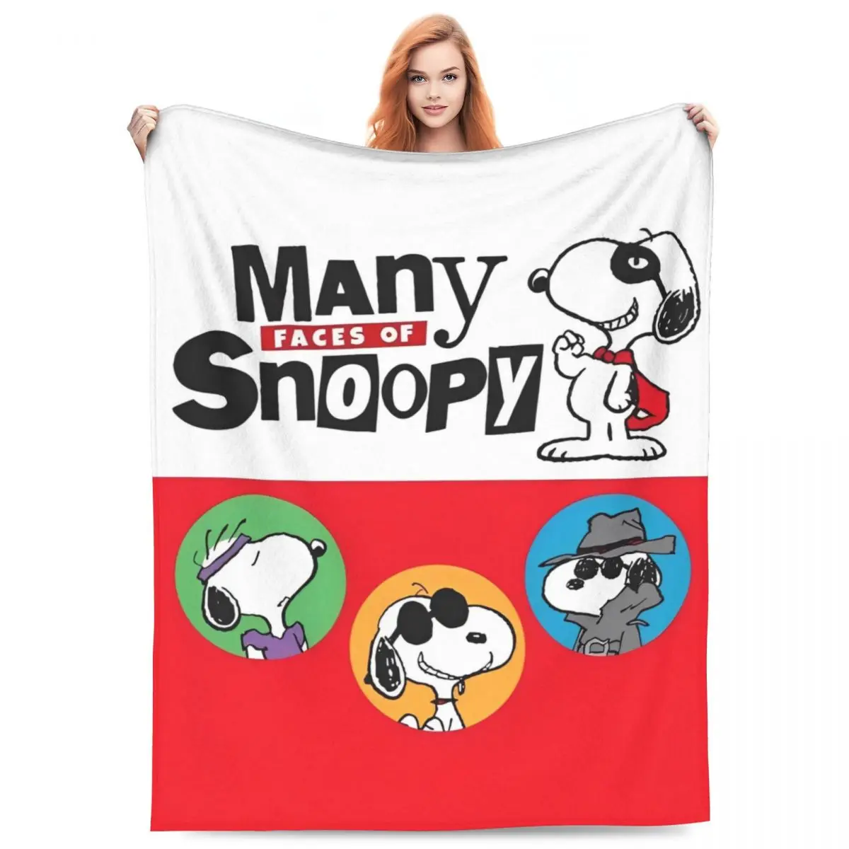 SNOOPY HD Cartoon Kawaii Warm Blanket Kids Plush Bedding Throws Street Trend Couch Bed Flannel Bedspread Sofa Bed Cover