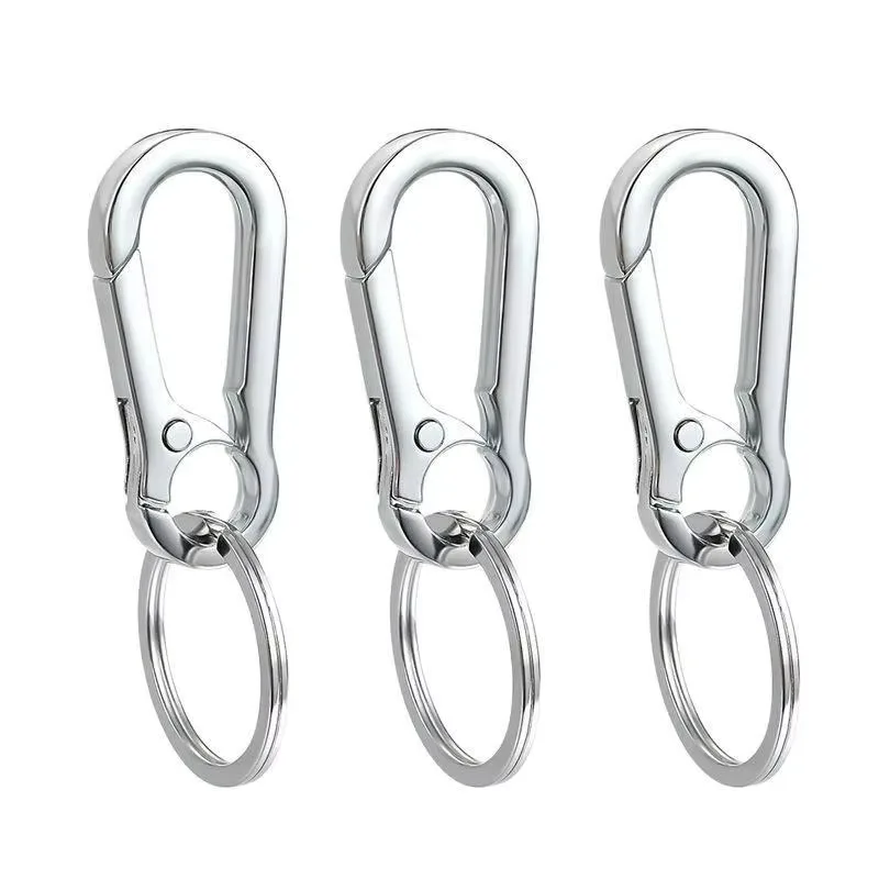 Hot For 5PCS Classic Gourd Buckle Keychain Stainless Steel Men Women Waist Hanging KeyChain Car  Carabiner Shape Keychain Anti-l