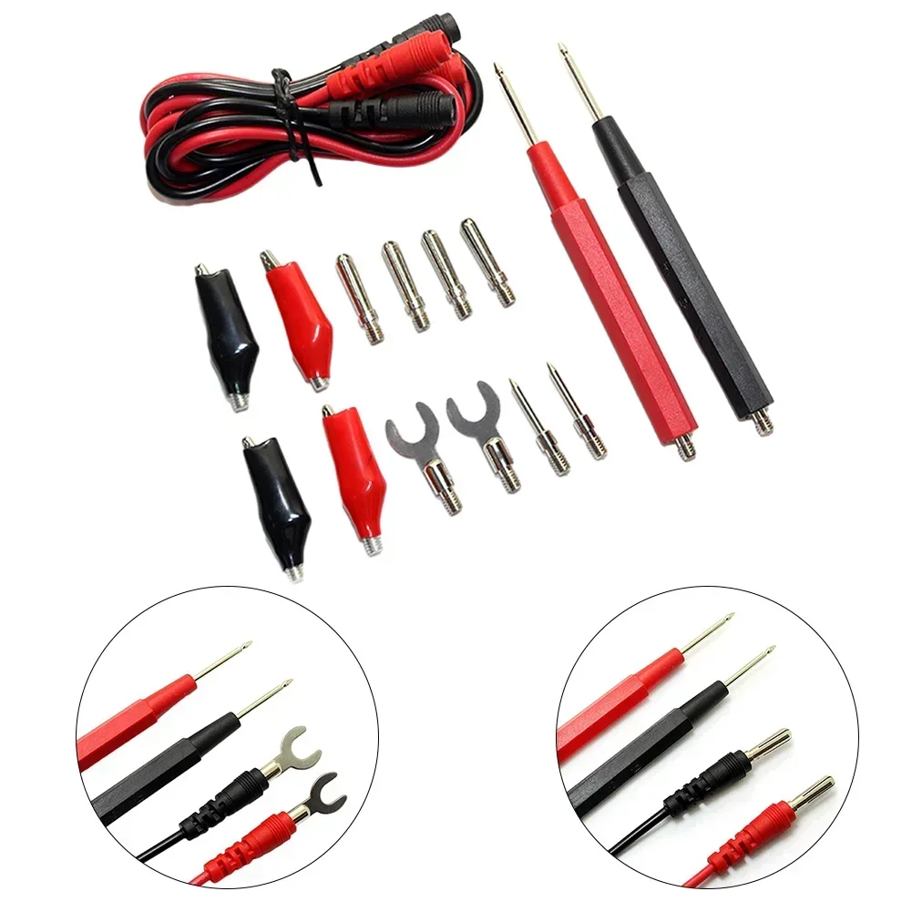 Multimeter Probe Test Leads Kit Universal 1000V 16-in-1 16pcs Digital Multimeter Probe Flexible Multi-functional