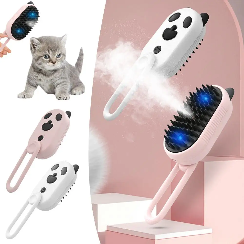 3in1 Steam Brush Steamy Dog Brush Electric Anti-splashing Comb Steam Brush Grooming Comb Spray Massage Hair Removal Wit O4s0