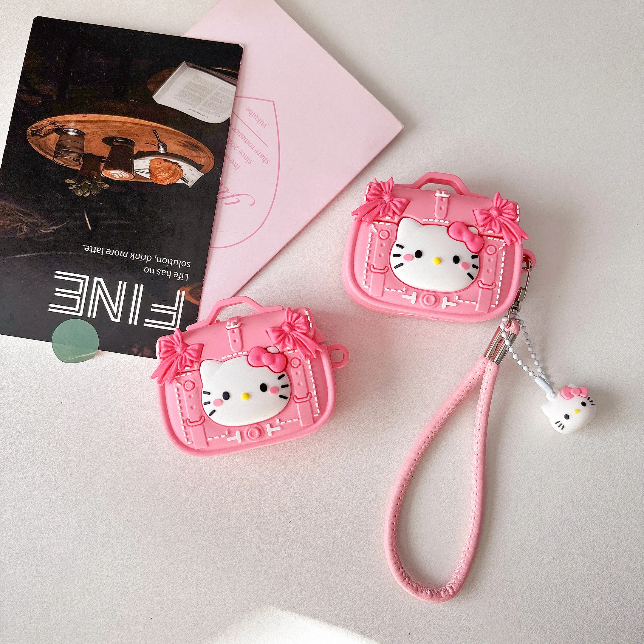 

Gift Style Anti-fall Handbag Earphone cover Cute Sanrio Pink Hello Kitty Cartoon Animation For Airpods 4, 1, 2, 3, Pro, Pro2