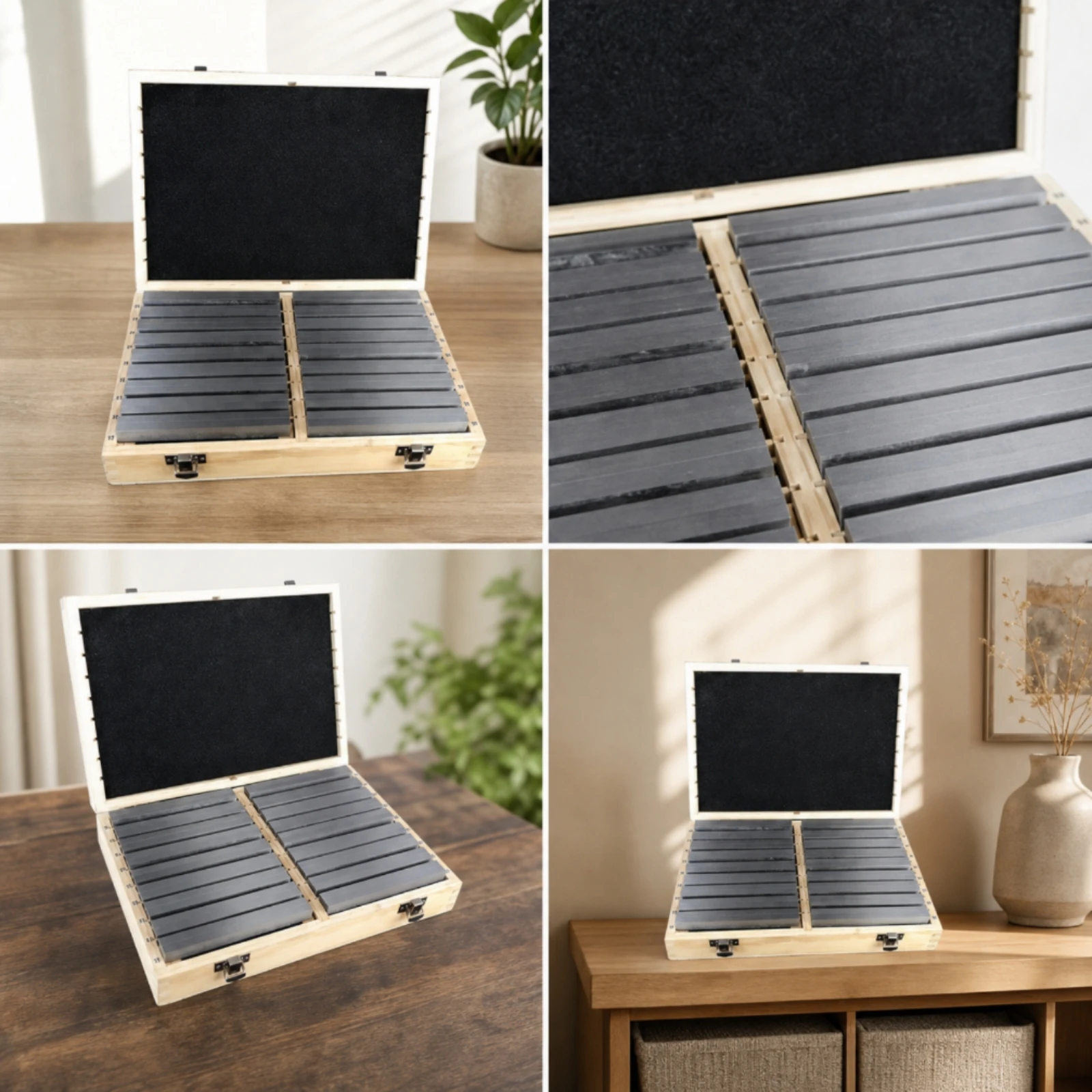 36 Pieces Precision Parallel Block Set Ground Parallel Blocks with Wooden Case Machinist Tools Hardened for Machinists