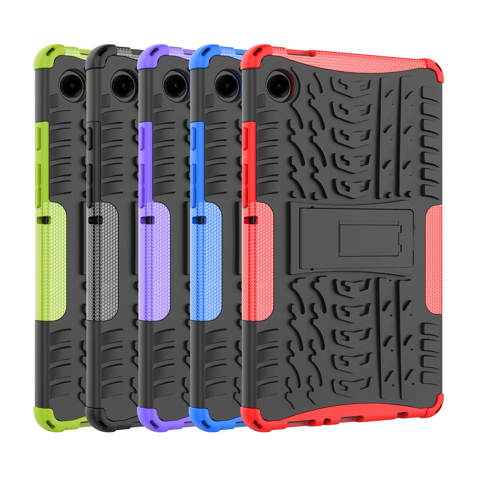 For Samsung Galaxy Tab A11 / A9 Kickstand Cover Tire Texture Anti-slip Tablet Case